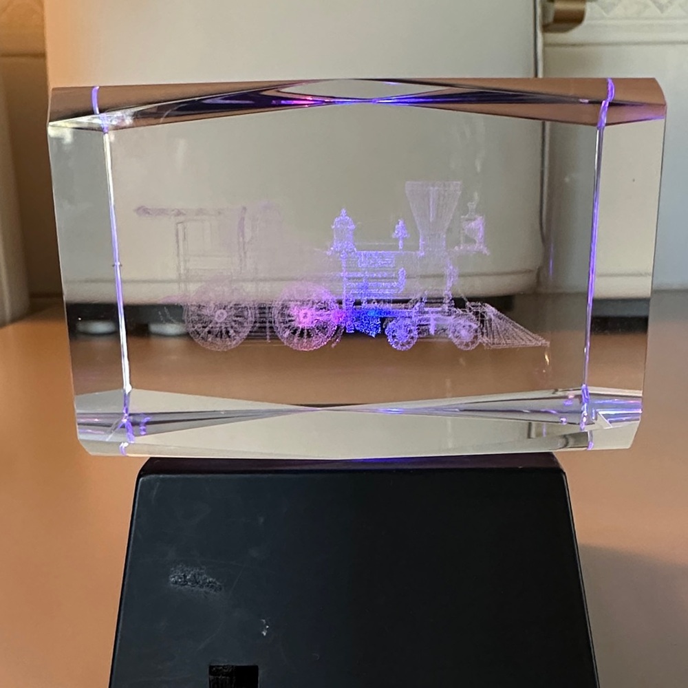 3D Laser Engraved Train Crystal Art